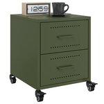 vidaXL Tables de chevet 2 Pièces vert olive 36x39x43 5 cm acier