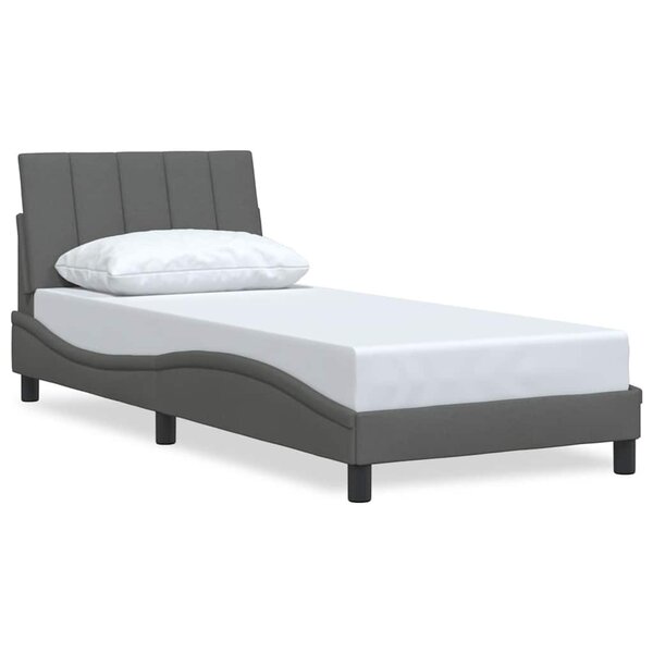 vidaXL Cadre de lit sans matelas gris foncé 80x200 cm tissu