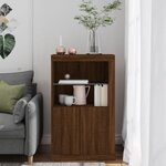 vidaXL Armoire latérale avec lumières LED chêne marron bois ingénierie