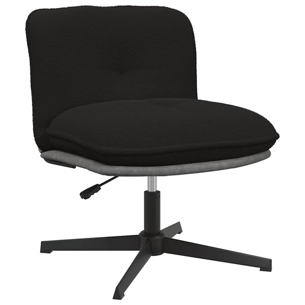vidaXL Chaise pivotante de bureau noir bouclé comme de la laine tissu