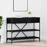 vidaXL Table Console Chêne Noir 100x34.5x75 cm Bois d'Ingénierie