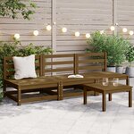 vidaXL Canapés centraux de jardin 3 Pièces marron miel bois de pin massif