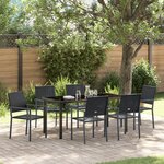 vidaXL Set de Salle à Manger de Jardin 7 Pièces en Poly Rattan Noir