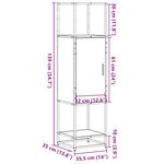 vidaXL Buffet haut sonoma gris 35 5x35x139 cm bois d'ingénierie métal