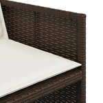 vidaXL Ensemble à manger de jardin et coussins 7 Pièces marron rotin