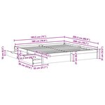 vidaXL Cadre de lit Cire marron 180 x 200 cm Bois de Pin Massif