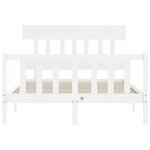 vidaXL Cadre de lit sans matelas blanc bois de pin massif