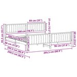 vidaXL Cadre de lit avec tête de lit Blanc et gris clair 200 x 200 cm