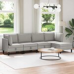 vidaXL Ensemble de meubles pour le salon 5 Pièces Gris clair Tissu