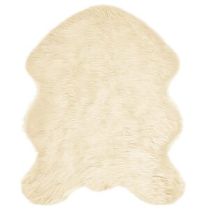 vidaXL Tapis en fausse Tafalla Crème 50 x 80 cm Polyester