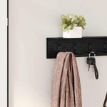 vidaXL Porte-manteau mural avec étagère Chêne noir 80 x 10.5 x 10.5 cm
