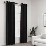 vidaXL Rideaux occultants Aspect de lin 2 Pièces Anthracite 140x245 cm
