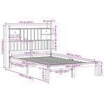 vidaXL Lit bibliothèque sans matelas blanc 135x190 cm bois pin massif