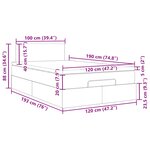 vidaXL Lit ottoman avec matelas et LED gris foncé 120x190 cm tissu