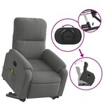 vidaXL Fauteuil inclinable de massage gris foncé tissu microfibre