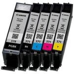 Canon pack cartouches ink cli-571 (cyan  magenta  jaune  noir photo) sans blister sécurisé