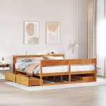 vidaXL Cadre de lit sans matelas cire marron 200x200cm bois pin massif