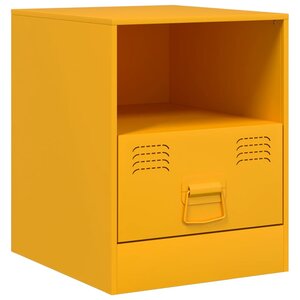 vidaXL Table de chevet jaune moutarde 34 5x39x44 cm acier