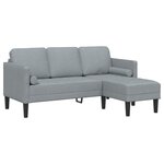 vidaXL Ensemble de canapé 2 pièces avec coussins en tissu gris clair