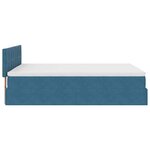 vidaXL Cadre de lit ottoman avec matelas bleu foncé 140x190 cm velours