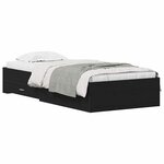 vidaXL Cadre de lit Chêne noir 90 x 200 cm Bois d'ingénierie