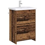 vidaXL Meuble sous lavabo de salle de bain Bois ancien