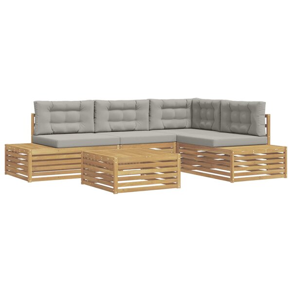 vidaXL 6 pc Ensemble de canapés d'extérieur Polyester Blanc