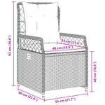vidaXL Chaises inclinables de jardin lot de 2 gris résine tressée