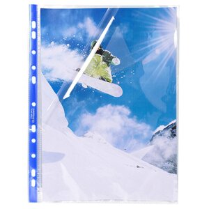 Sachet De 25 Pochettes Perforées Stop Doc Ouverture En Coin - Polypropylène Lisse 6/100e - A4 - Cristal - X 4 - Exacompta