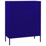 vidaXL Armoire de rangement Bleu marine 80x35x101 5 cm Acier