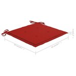 vidaXL Chaise à bascule avec coussin rouge Bois de teck solide