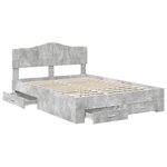 vidaXL Cadre de lit Gris béton 160 x 200 cm Bois d'ingénierie