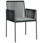 vidaXL Ensemble de salle à manger de jardin 5 pièces avec coussins en rattan poly noir