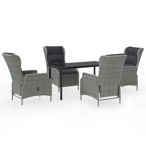 vidaXL Ensemble à manger de jardin 5 Pièces Gris clair
