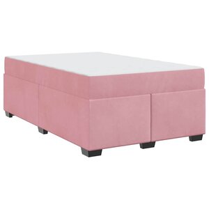 vidaXL Cadre de lit avec matelas Rose 120 x 190 cm tissu