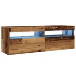 vidaXL Meuble TV avec lumières LED vieux bois bois d'ingénierie