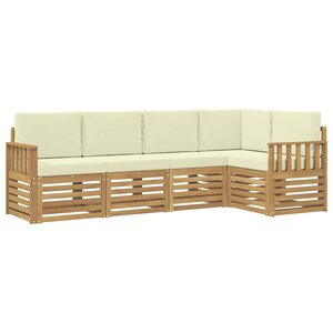 vidaXL Ensemble de canapés d'extérieur 5 pc Blanc et crème Polyester