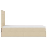 vidaXL Lit ottoman avec matelas crème 100x200 cm tissu