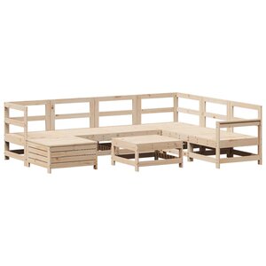 vidaXL Salon de jardin 8 Pièces bois de pin massif