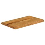 vidaXL Dessus de table 50x40x2 5 cm bord vivant bois massif manguier