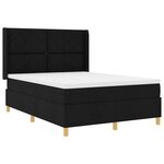 vidaXL Lit à Ressorts avec matelas Noir 140 x 200 cm tissu