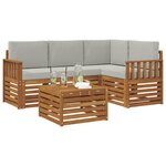 vidaXL Ensemble de canapés d'extérieur 5 Pièces Gris Naturel et Clair
