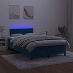 vidaXL Sommier à lattes de lit avec matelas LED Bleu foncé 120x200 cm