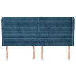 vidaXL Tête de lit avec oreilles Bleu foncé 163x23x118/128 cm Velours