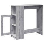 vidaXL Table de bar avec étagères sonoma gris bois d'ingénierie