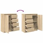 vidaXL Buffet avec tiroirs chêne sonoma 71x35x84 cm bois d'ingénierie