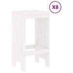 vidaXL Ensemble de bar de jardin 9 Pièces blanc bois de pin massif