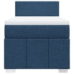vidaXL Sommier à lattes de lit avec matelas Bleu 90x190 cm Tissu