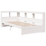vidaXL Lit bibliothèque sans matelas blanc 90x200cm bois de pin massif