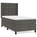 vidaXL Sommier à lattes de lit et matelas Gris foncé 90x190 cm Velours